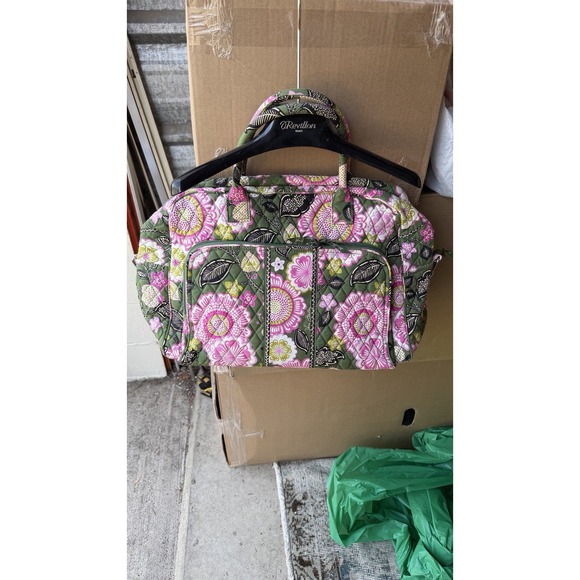 Vera Bradley Handbags - Vera Bradley Floral Quilted Diaper Bag Baby Bag Green Pink